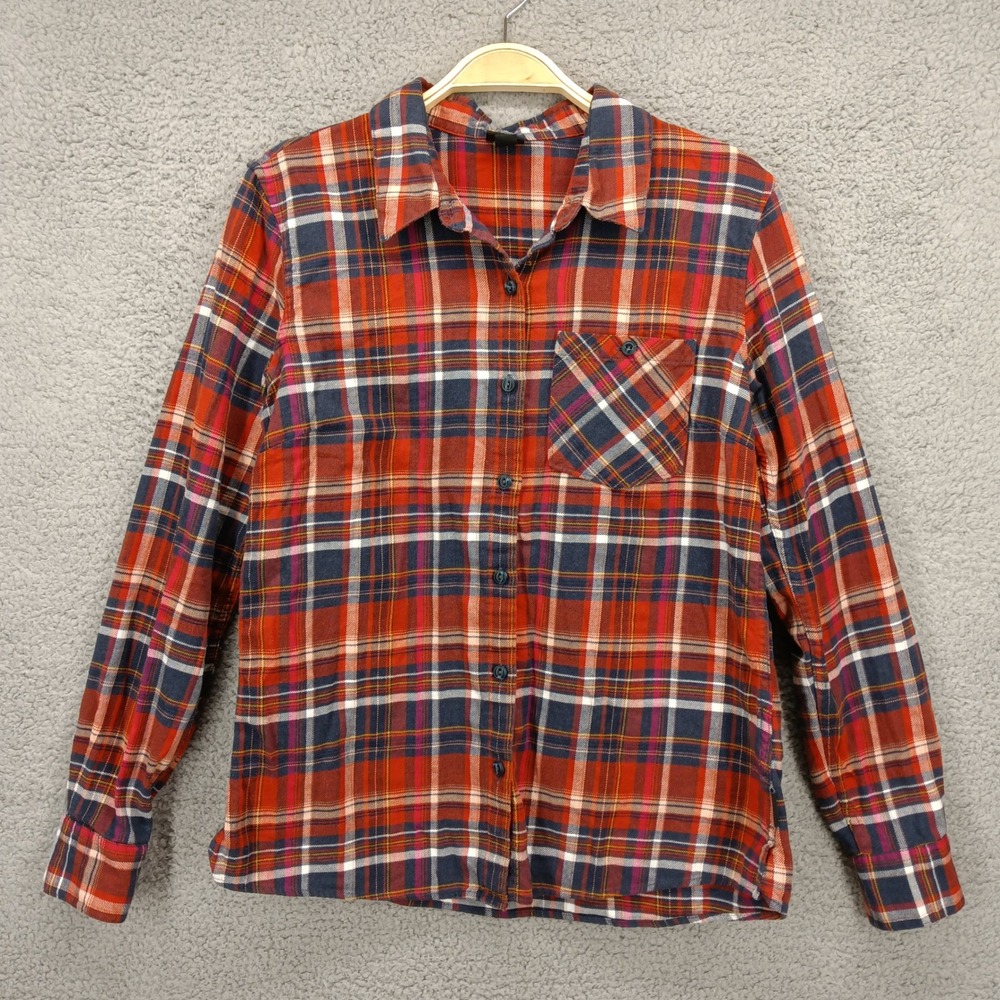 Patagonia Womens Size 2 Organic Cotton Flannel Button Up Multicolor Plaid Shirt
